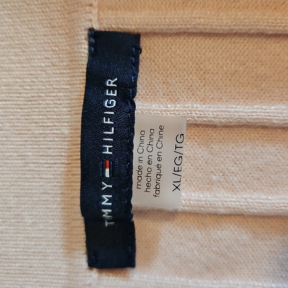 Tommy Hilfiger Knit Placket Polo Sweater Top Ribbed Short Sleeve XL Blush Pink - Picture 5 of 9